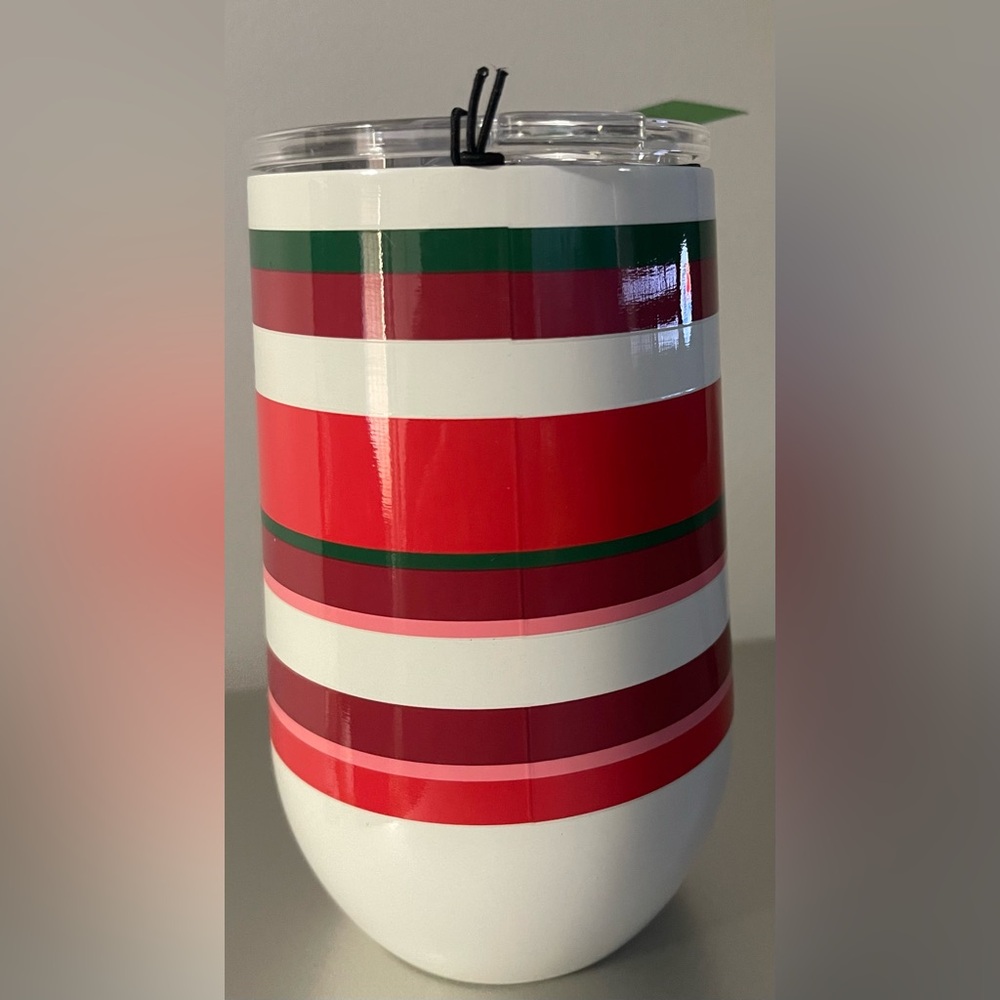 Kate Spade Christmas Stripe 16 Oz Stainless Tumbler